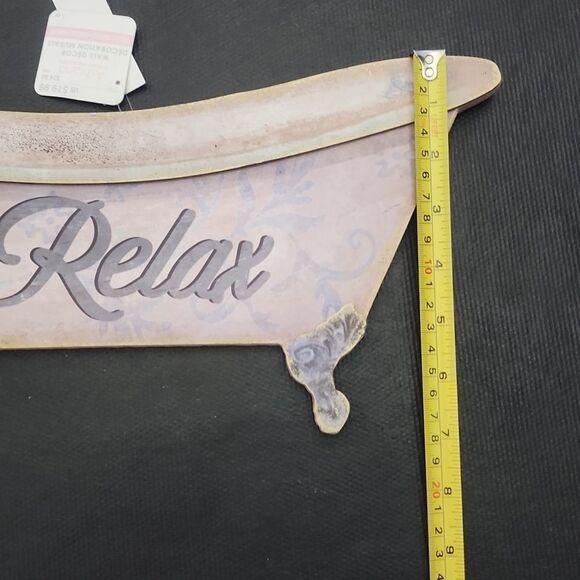 Wooden Bathroom Bath Relax Sign - Picture 3 of 3
